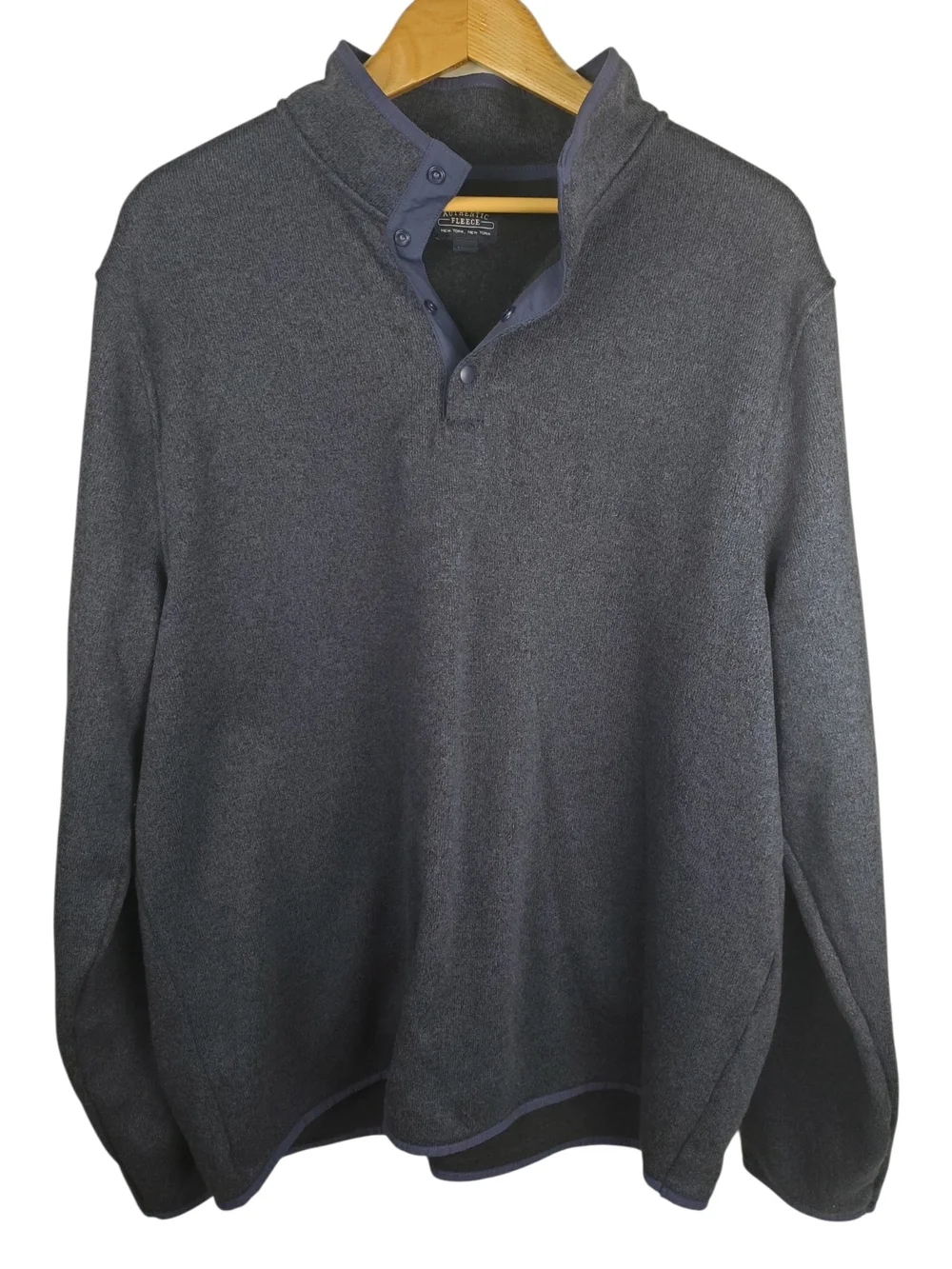 J. Crew Men's Fleece Quarter Snap Pullover Sweatshirt Charcoal Gray XXL. #355